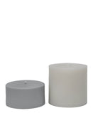 blanc + dove | escc lrg pillar candle | soy-blend unscented candles - porter green | style + sustainability