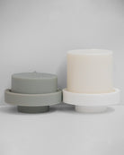 blanc + dove | escc lrg pillar candle | soy-blend unscented candles - porter green | style + sustainability