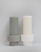 blanc + dove | escc sml pillar candle | soy-blend unscented candles - porter green | style + sustainability