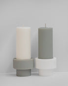 blanc + dove | escc sml pillar candle | soy-blend unscented candles - porter green | style + sustainability