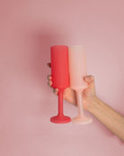 cherry + blush | seff | unbreakable silicone champagne flute | porter green, champagne flutes, unbreakable champagne flutes, champagne flute glasses, coloured champagne glasses, champagne flutes australia