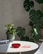 cherry + blush | ciss | unbreakable silicone coasters | porter green, silicone coasters, coaster set with holder, coasters australia, coaster set of 4, sustainable coasters