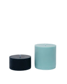 mist + ink | escc lrg pillar candle | soy-blend unscented candles - porter green | style + sustainability