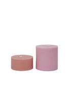 peach + petal | escc lrg pillar candle | soy-blend unscented candles - porter green | style + sustainability