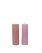 peach + petal | escc med pillar candle | soy-blend unscented candles - porter green | style + sustainability