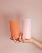 peach + petal | stegg | unbreakable silicone highball glasses | porter green, highball glass, tall glass, tall tumler glass, unbreakable glasses, party cups