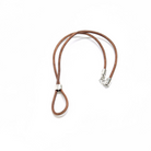men's leather eyeglasses loops saddle genuine leather silver