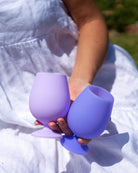 tanzanite + amethyst | stemm | silicone unbreakable wine glasses - porter green | style + sustainability