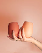 terra + peach | fegg | silicone unbreakable glasses | porter green, picnic cups, outdoor glasses, unbreakable glasses, tumbler australia, silicone cups