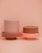 Terra + Peach | Flipp Lrg | Silicone Unbreakable Candle Holder Set - porter green | style + sustainability