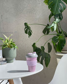 urbb | biodegradable bamboo coffee cup | lillehammer - porter green | stylish reusable products for a sustainable lifestyle